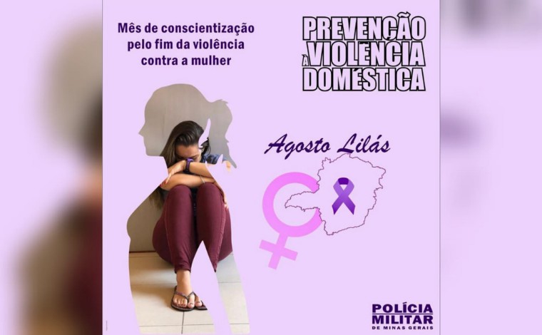 PM realiza ações em Sete Lagoas na ‘Campanha Agosto Lilás’ para combater violência doméstica