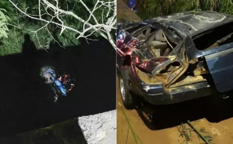 Duas pessoas morrem após carro cair de ponte de 30 metros de altura, em MG