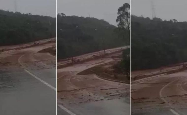 Barragem transborda em Nova Lima e água com rejeitos de minério atinge BR-040; veja vídeo 