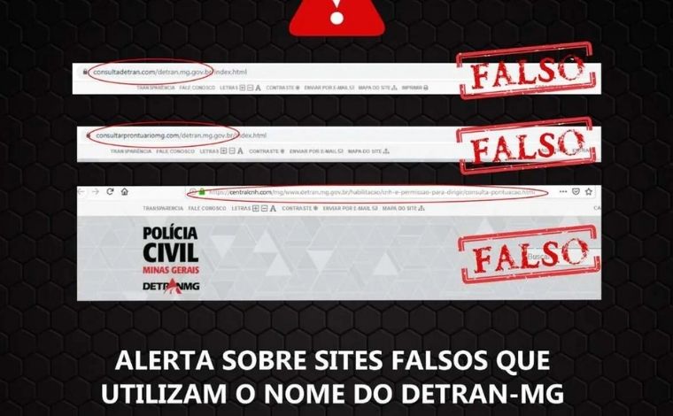 Golpistas criam site com logomarca do Detran para roubar dados de usuários