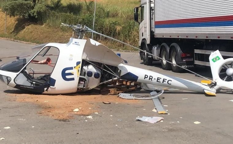 Helicóptero com duas pessoas cai na Grande BH; vítimas foram resgatadas com vida