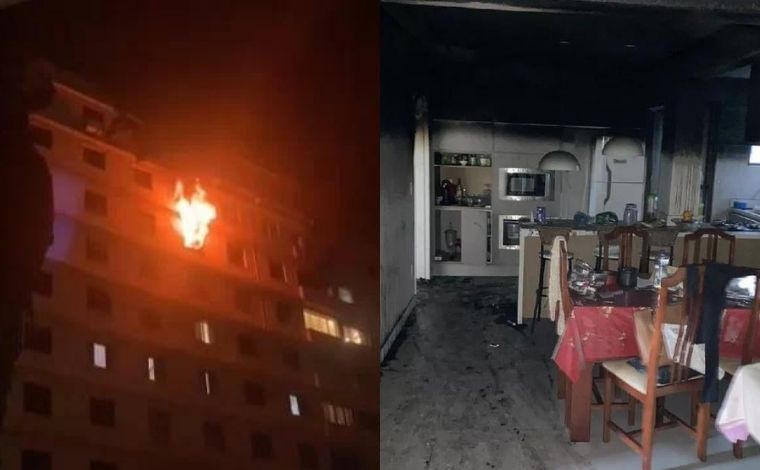 Celular carregando em cima de cama pode ter causado incêndio que atingiu apartamento em BH