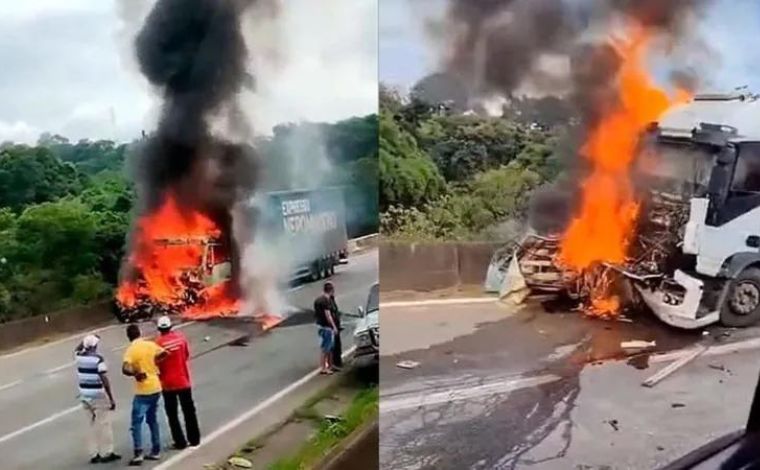 Engavetamento com sete veículos deixa morto e feridos na rodovia Fernão Dias, em MG