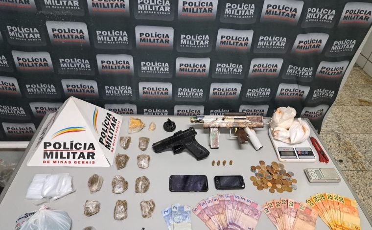 PM prende duas pessoas por porte ilegal de arma de fogo e tráfico de drogas em Sete Lagoas
