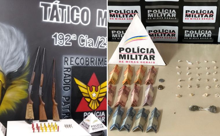 PM prende suspeitos por tráfico de drogas e posse ilegal de arma de fogo em Sete Lagoas e Paraopeba