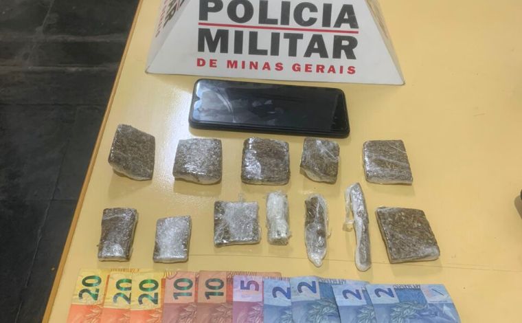 Suspeito de tráfico de drogas é preso em Sete Lagoas; 12 tabletes de maconha foram apreendidos 