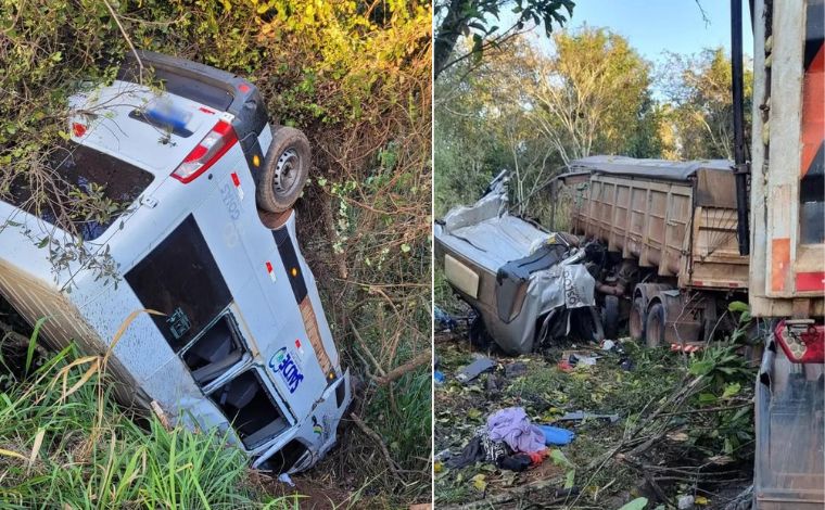 Acidente entre van e carreta deixa 17 pessoas feridas em rodovia de Minas Gerais 