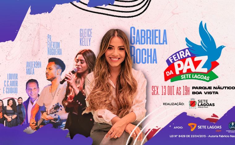 4ª Feira da Paz de Sete Lagoas recebe Gabriela Rocha e atrações locais