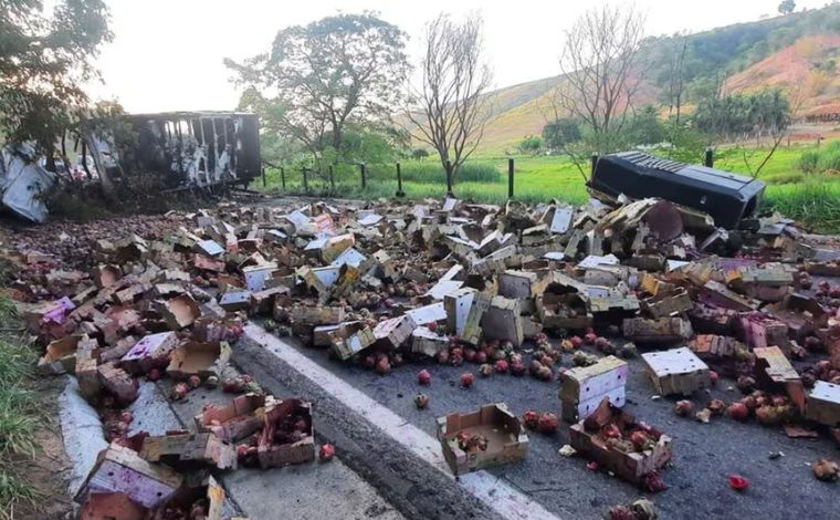 Irmãos sofrem acidente com caminhão e um deles morre carbonizado em Minas Gerais 