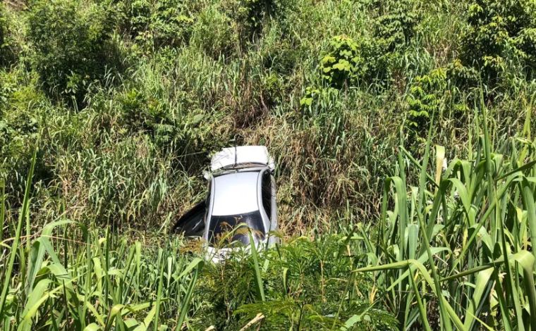 Mulher e criança ficam feridos após carro cair em ribanceira na BR-381, na Grande BH