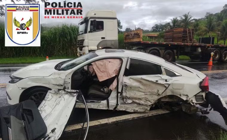 Cinco pessoas ficam feridas após carro desviar de cachorro e bater em outro veículo na rodovia MG-50