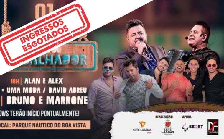 Festa do Trabalhador em Sete Lagoas 2024 tem ingressos esgotados dois dias antes do evento