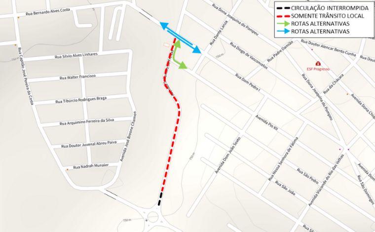 Trecho da Rua Sulfumiro de Freitas em Sete Lagoas será interditado; veja datas e rotas alternativas