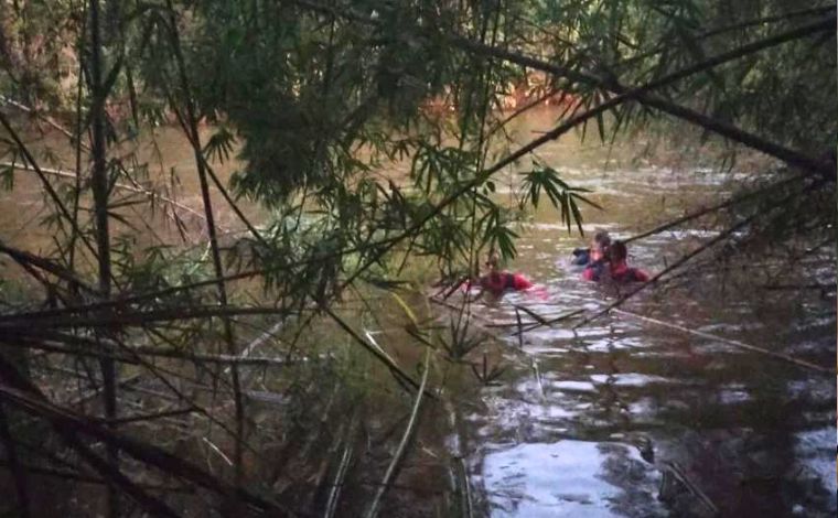 Idoso morre após carro bater de frente com caminhão e cair em rio no interior de Minas 