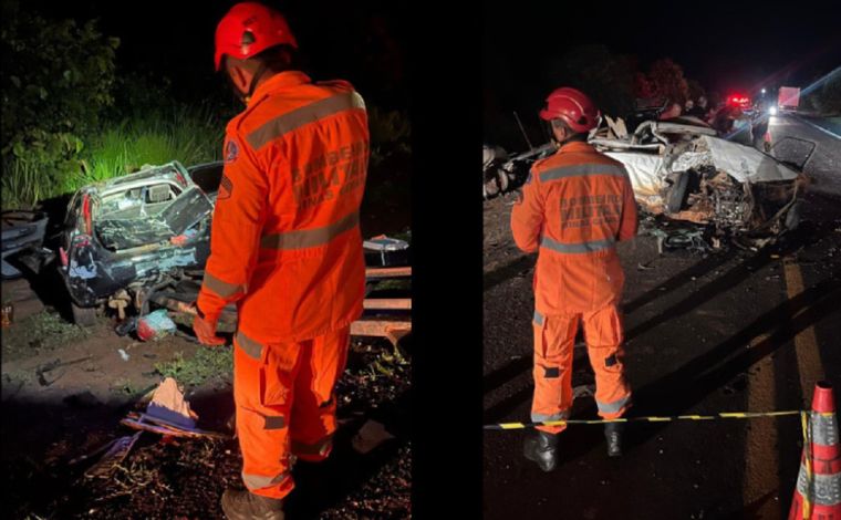 Três pessoas morrem em colisão frontal na BR-365, em MG