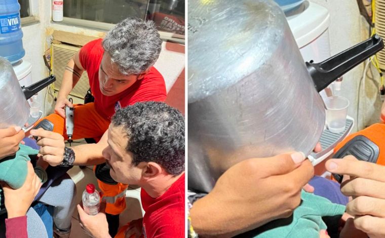Criança de 2 anos fica com cabeça presa em panela de pressão e é resgatada pelos bombeiros em MG