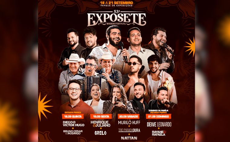 Foto: ReproduÃ§Ã£o - O evento ocorrerÃ¡ em Sete Lagoas entre os dias 18 e 21 de setembro, reunindo milhares de visitantes em uma programaÃ§Ã£o diversificada de shows e atraÃ§Ãµes