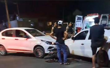 Vídeo: Motociclista fica ferida após acidente envolvendo três veículos em Sete Lagoas