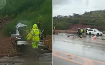 Acidente entre carro e carreta deixa dois mortos na BR-040