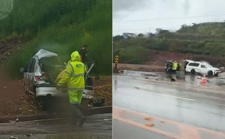 Acidente entre carro e carreta deixa dois mortos na BR-040