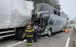 Colisão entre ônibus e caminhão deixa uma pessoa morta e sete feridos na BR-381, em MG