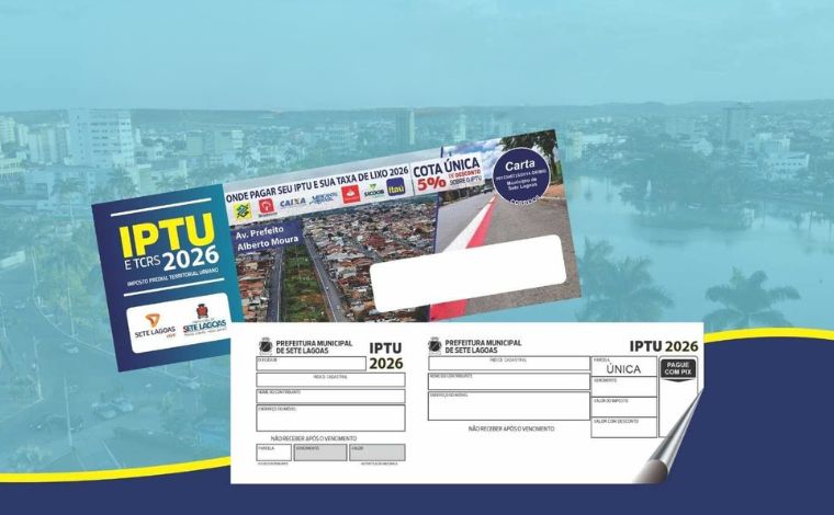 IPTU 2026: Prefeitura de Sete Lagoas define prazos, desconto na cota única e formas de pagamento