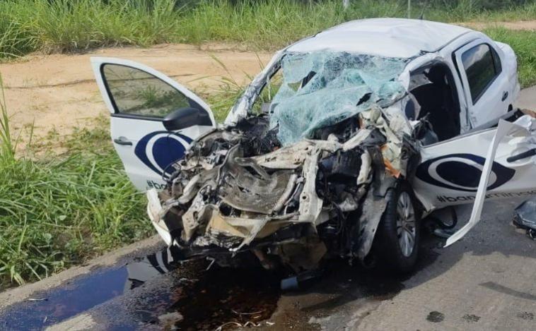 Vídeo: Acidente com carro da TV Band Minas deixa homem morto e mulher ferida na BR-381