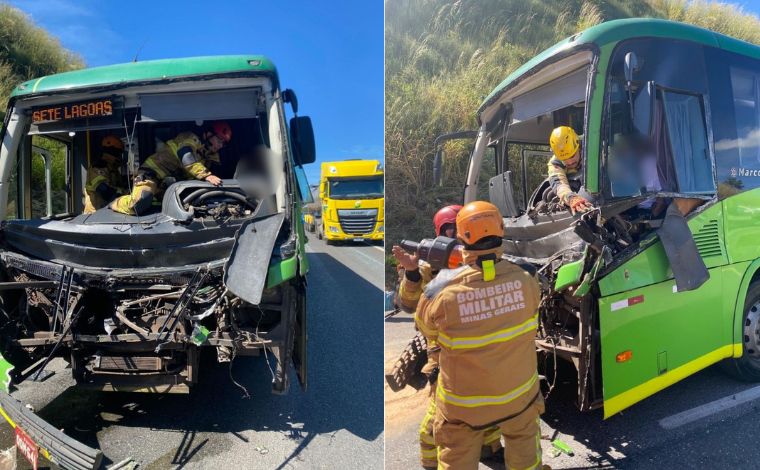 Acidente na BR-040: Ônibus da linha Sete Lagoas/BH colide com caminhão e deixa oito feridos