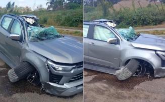 Motorista morre após colisão entre caminhonete e caminhão na BR-040 em Sete Lagoas