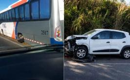 Vídeo: Roda de ônibus se solta e causa acidente na rodovia MG-238 em Sete Lagoas
