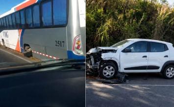 Vídeo: Roda de ônibus se solta e causa acidente na rodovia MG-238 em Sete Lagoas