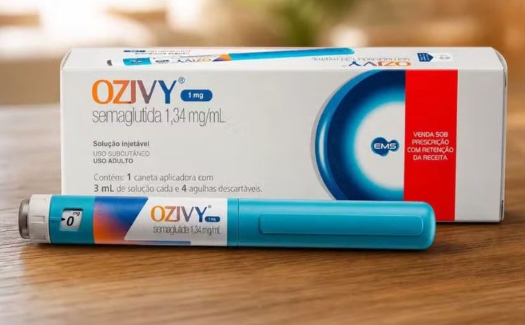 Foto: DivulgaÃ§Ã£o/EMS - A comercializaÃ§Ã£o ocorre apÃ³s a autorizaÃ§Ã£o para venda do medicamento no Brasil. O Ozivy Ã© indicado para adultos com obesidade ou sobrepeso associado a outras condiÃ§Ãµes clÃ­nicas