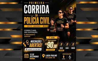 Inscrições para 1ª Corrida da Polícia Civil de Sete Lagoas já estão abertas