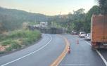 BR-381 tem interdição total após tombamento de carreta na Grande BH; veja rotas alternativas