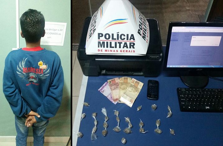 Menor é apreendido com 25 buchas de maconha no Bairro Canadá