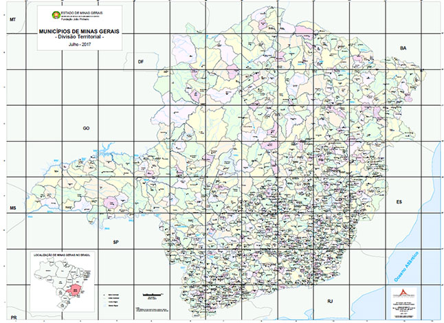 FJP disponibiliza atualização do Mapa Oficial de Minas Gerais