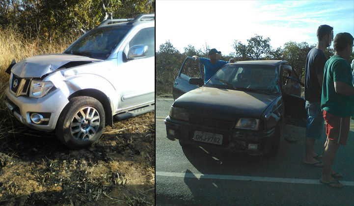 Acidente entre carro e caminhonete deixa três feridos em Jequitibá