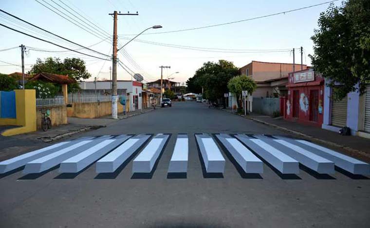 Caetanópolis incia instalação de faixas de pedestres em 3D