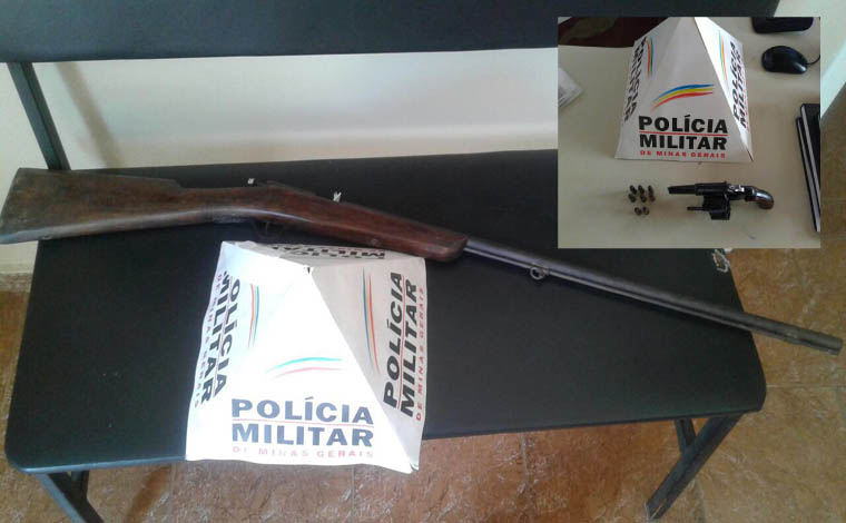 PM apreende armas de fogo em Santana de Pirapama e Caetanópolis