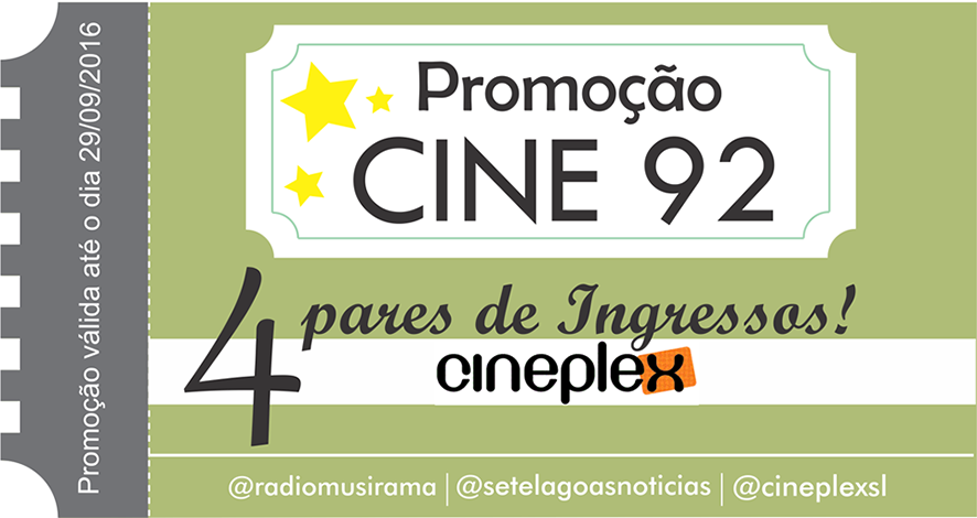 Confira os ganhadores da Promoção Cine 92 desta semana