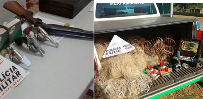 Polícia apreende material de caça e pesca predatória em Pompéu