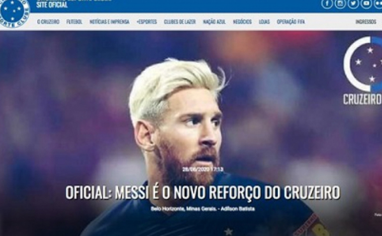 Hackers invadem site do Cruzeiro e anunciam contratação de Messi