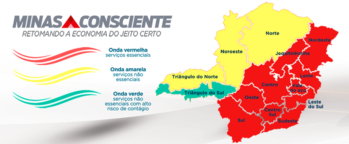 Minas Consciente: Sete Lagoas se mantém na onda vermelha e região Noroeste regride para onda amarela