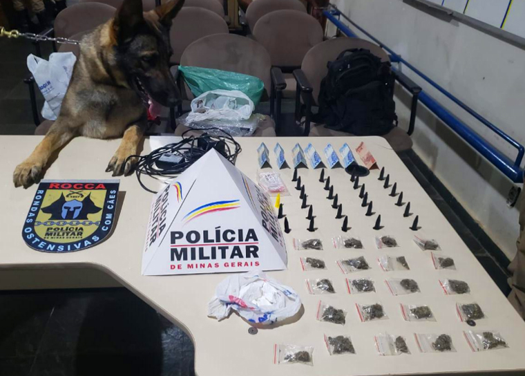 PM prende duas pessoas e apreende grande quantidade de drogas em Pedro Leopoldo