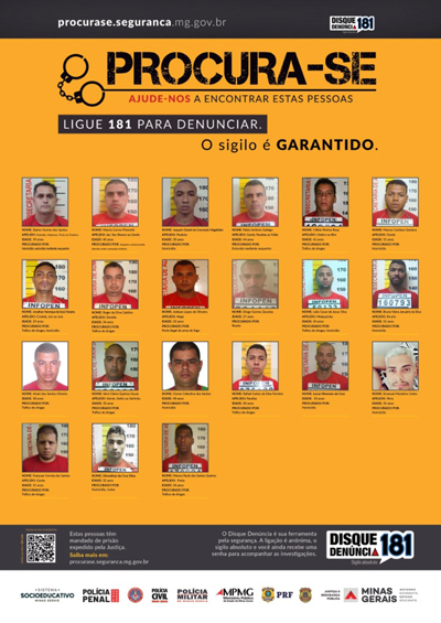 Lista de Procurados Sejusp MG